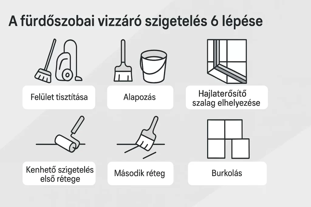 Vízzáró szigetelés lépései fürdőszobában – otthoni megoldás kenhető anyaggal