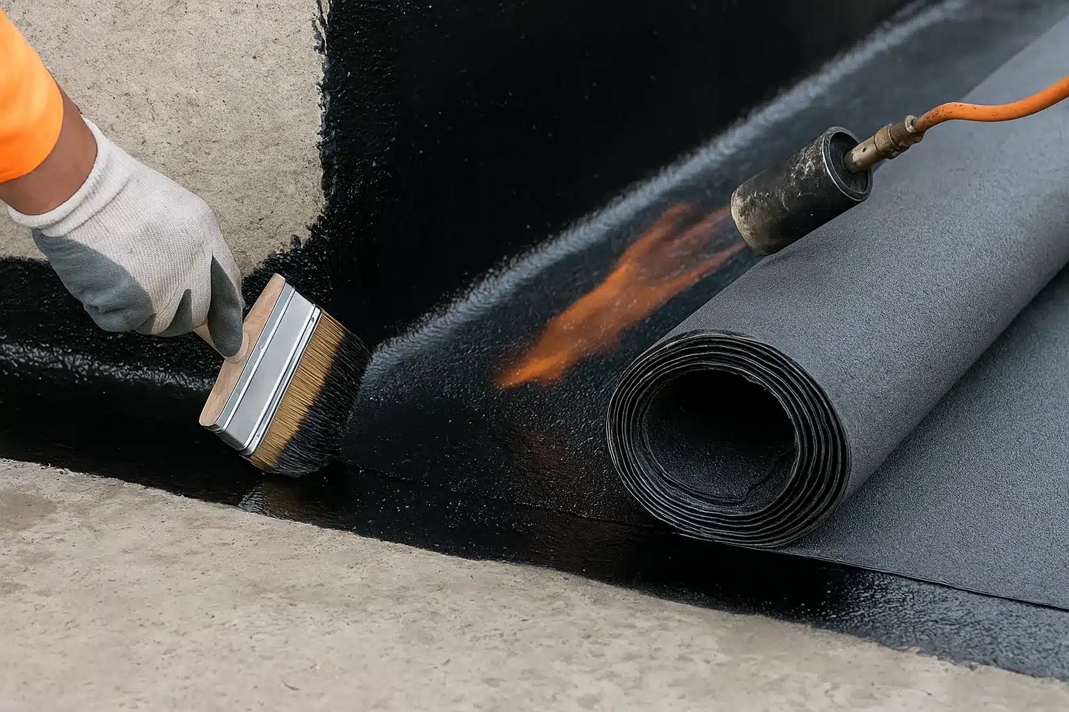 Kombinált rendszerek: bitumenes szigetelés és alapozó együtt